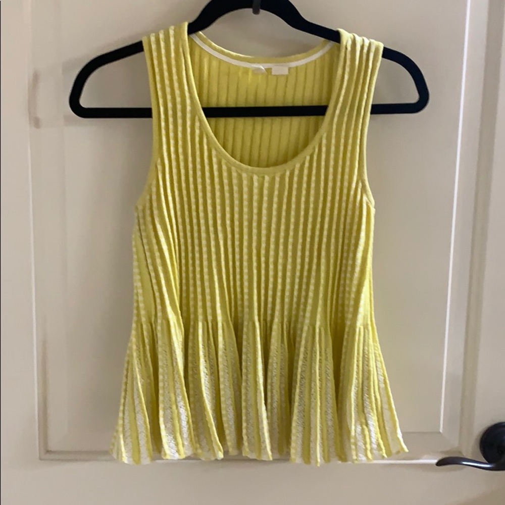 Moth Anthropologie sweater XS yellow pleats
